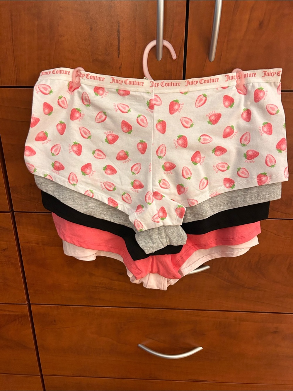 NWT Juicy Couture Y2K Strawberry 5-Pack Boyshort Panties XL